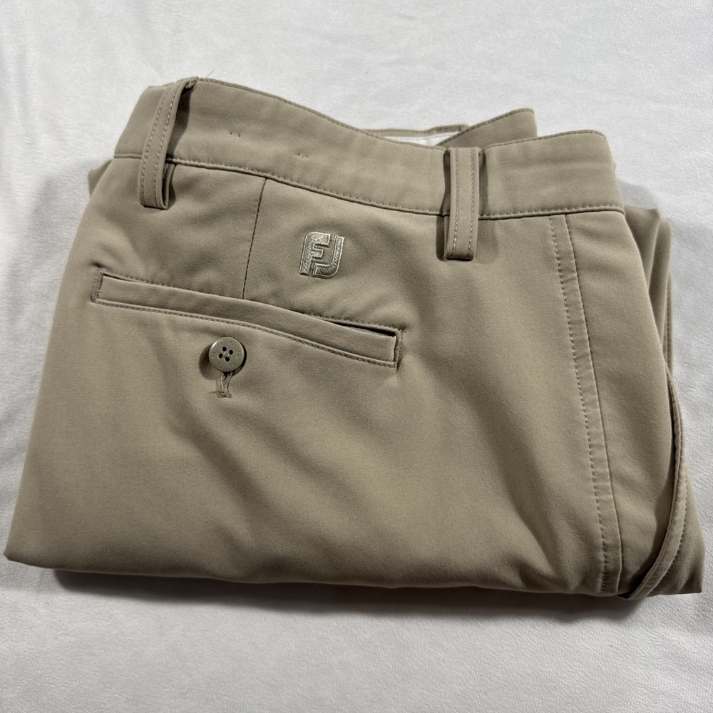 FootJoy FJ Performance Golf Pants Men's 36x32 Beige Stretch Fit Casual Chino